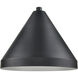 R Series Satin Black 17 inch Cone Shade
